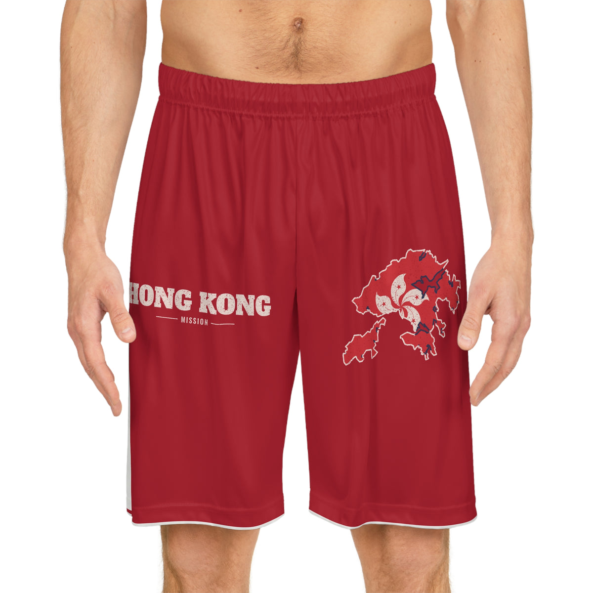 China Hong Kong Mission Basketball Shorts, worn, front view