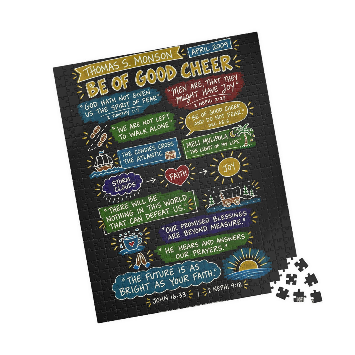 Be of Good Cheer Sketch Note 520-Piece Puzzle — Thomas S. Monson