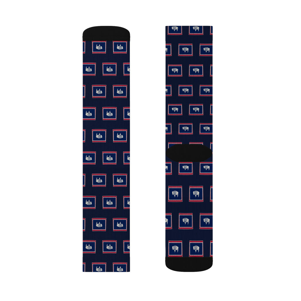Wyoming Mission Flag Map Socks