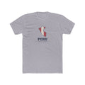 Peru Chiclayo Mission Flag Map shirt in Heather Grey: flag of Peru in the outline of Peru with navy lettering, front view