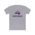 Australia Brisbane South Mission Flag Map shirt in Heather Grey: flag of Australia in the outline of Australia with navy lettering, front view