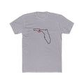 Florida Tallahassee Mission Heart Map shirt in Heather Grey: Florida outline with a red heart, front view
