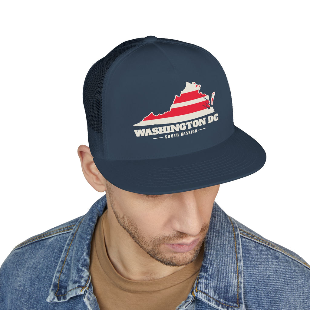 Washington DC South Mission Flag Map Trucker Hat