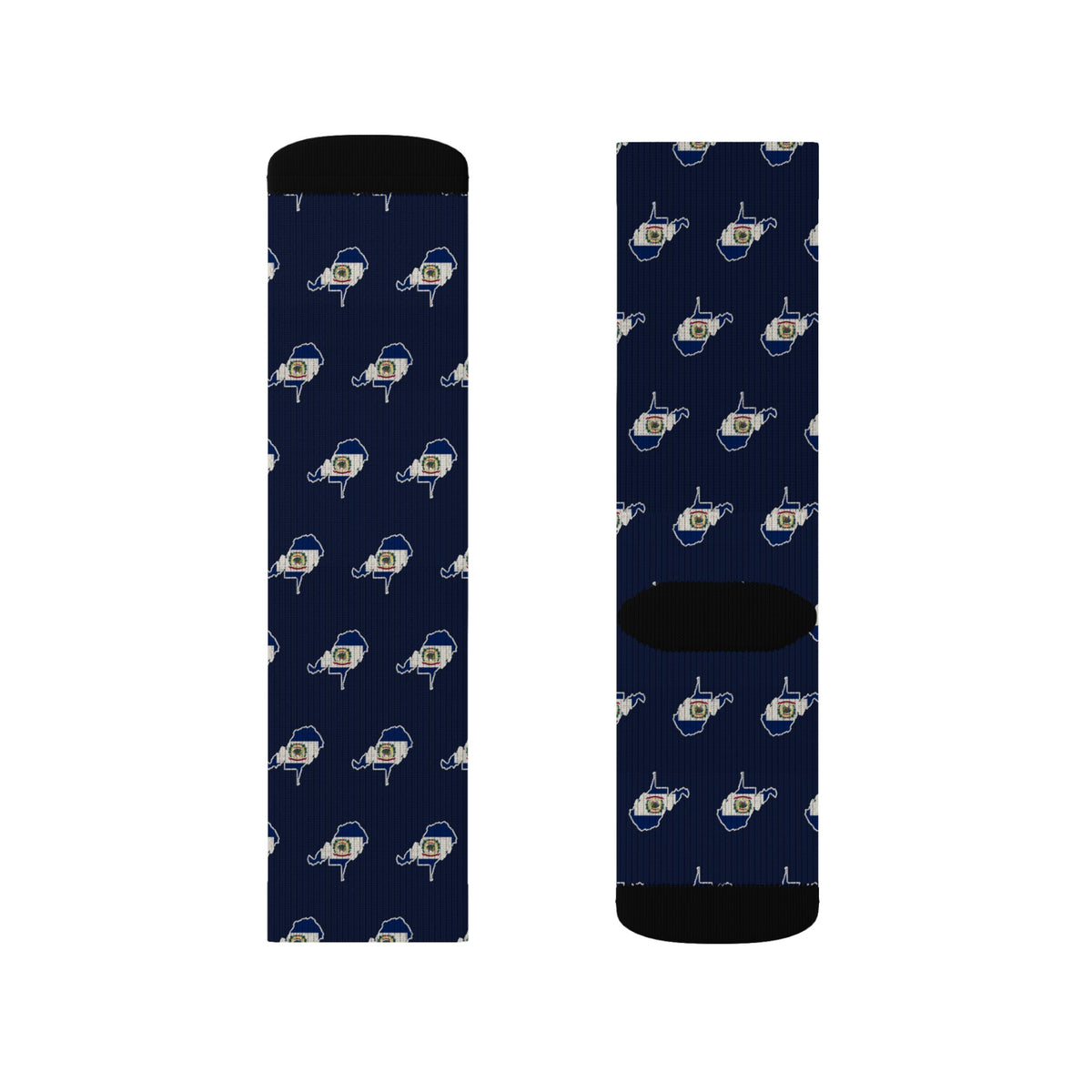 West Virginia Mission Flag Map Socks