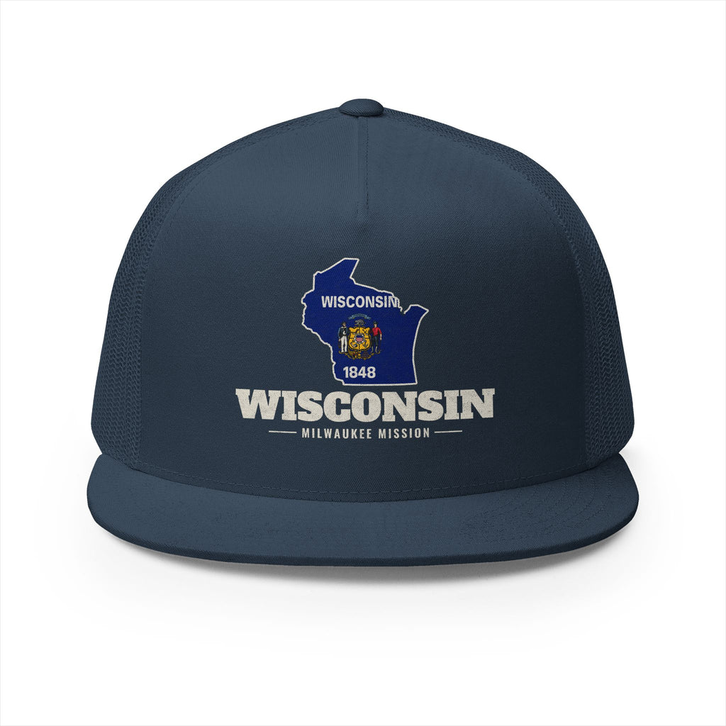 Wisconsin Milwaukee Mission Flag Map Trucker Hat