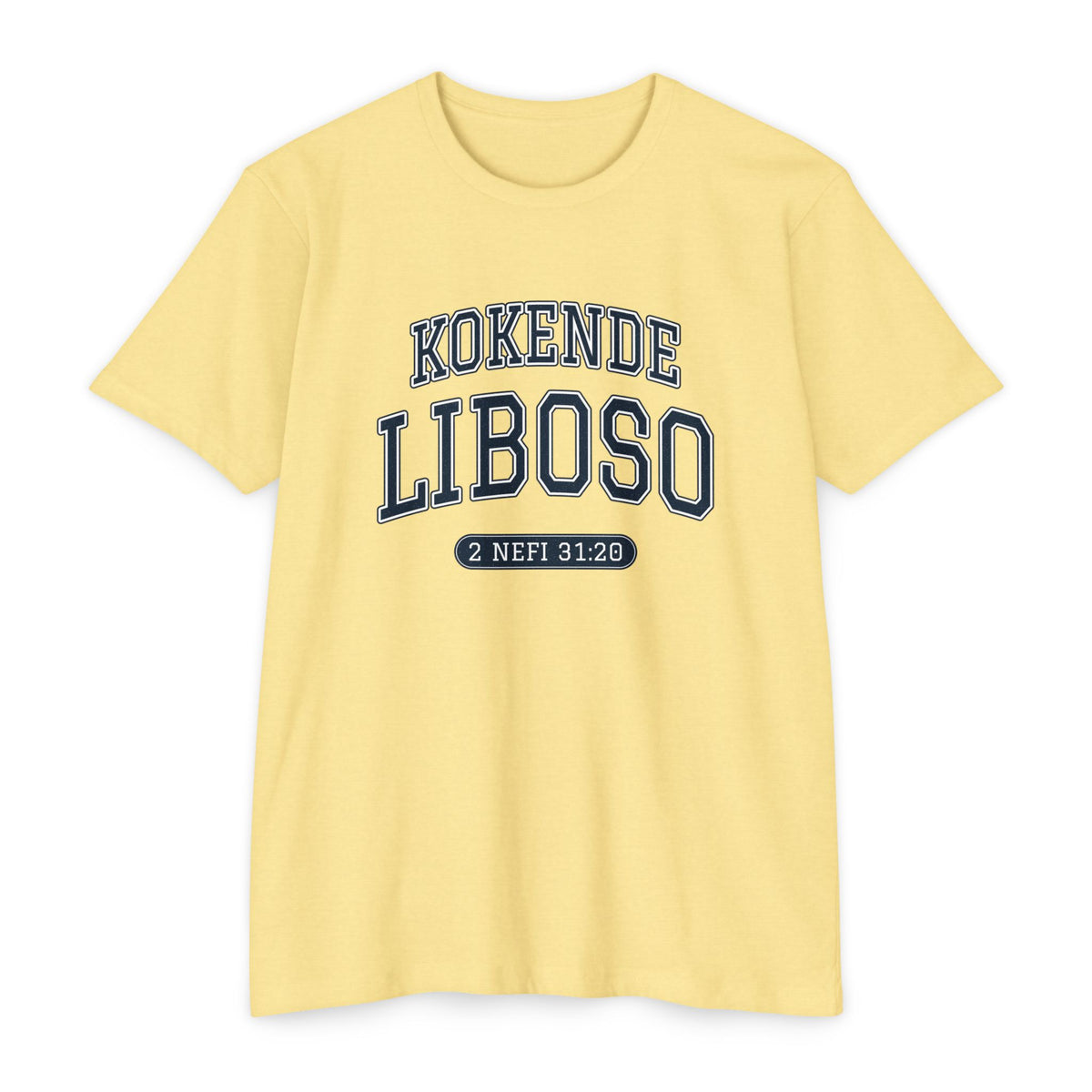 Press Forward shirt in Lingala on Banana Cream: “KOKENDE LIBOSO”, 2 Nefi 31:20