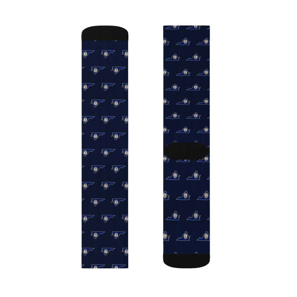 Virginia Mission Flag Map Socks