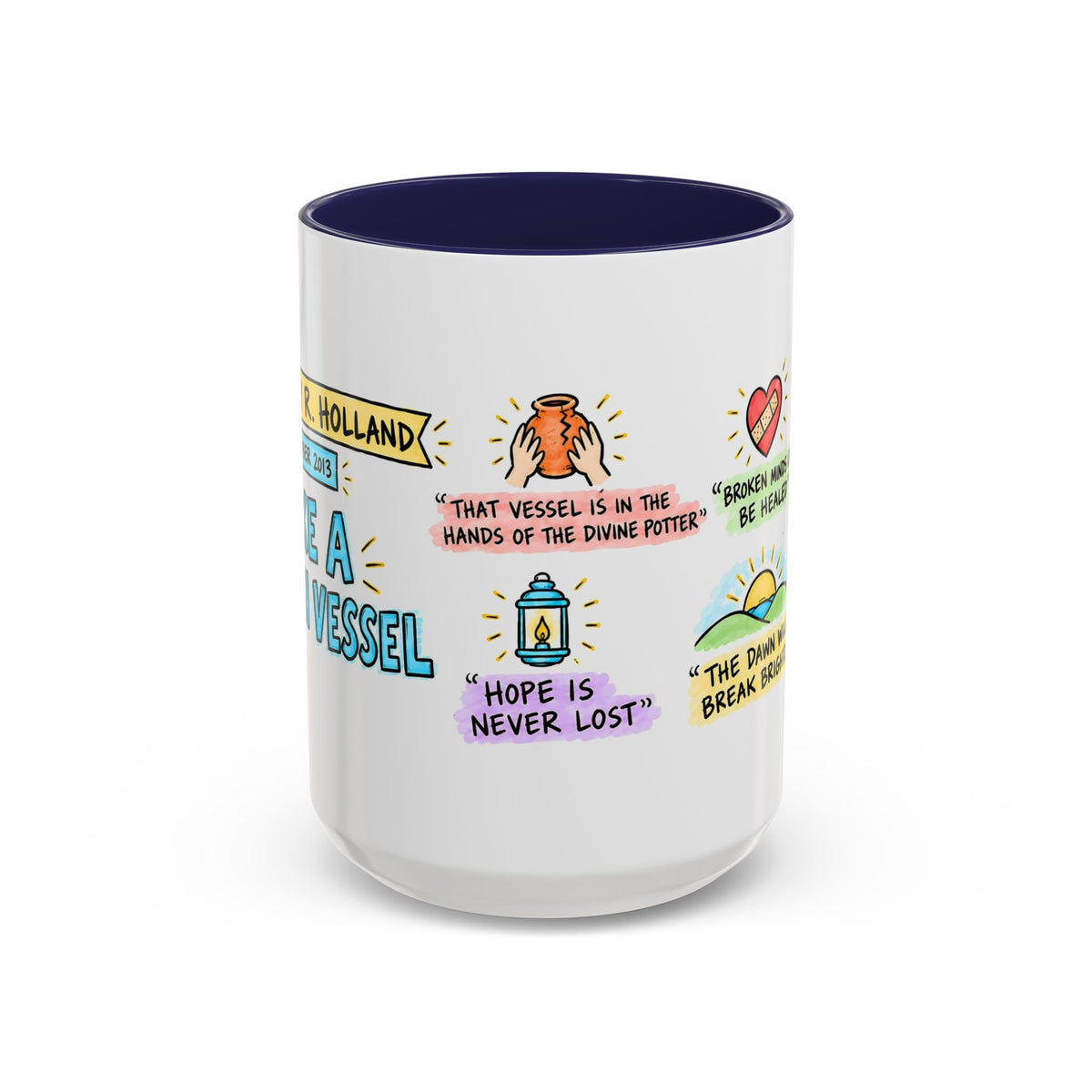 Like a Broken Vessel Sketch Note Mug — Jeffrey R. Holland