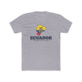 Ecuador Guayaquil North Mission Flag Map shirt in Heather Grey: flag of Ecuador in the outline of Ecuador with navy lettering, front view