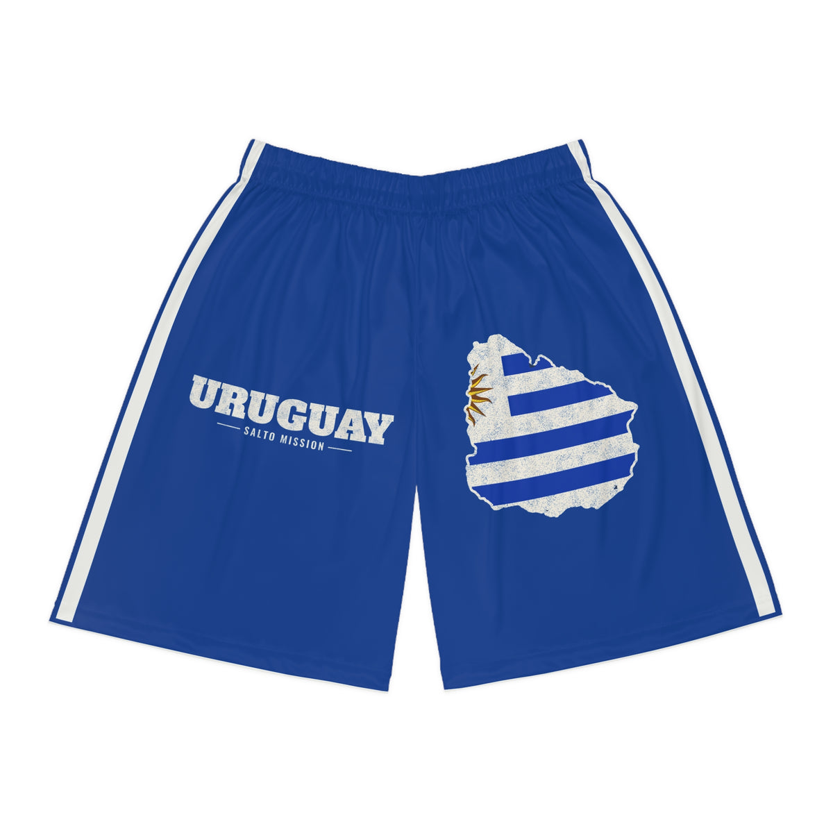 Uruguay Salto Mission Basketball Shorts, front view