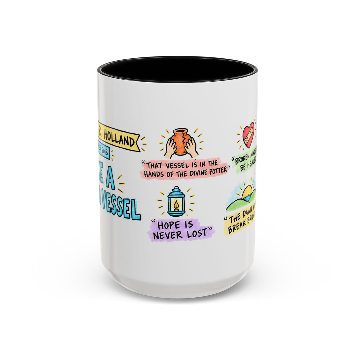 Like a Broken Vessel Sketch Note Mug — Jeffrey R. Holland