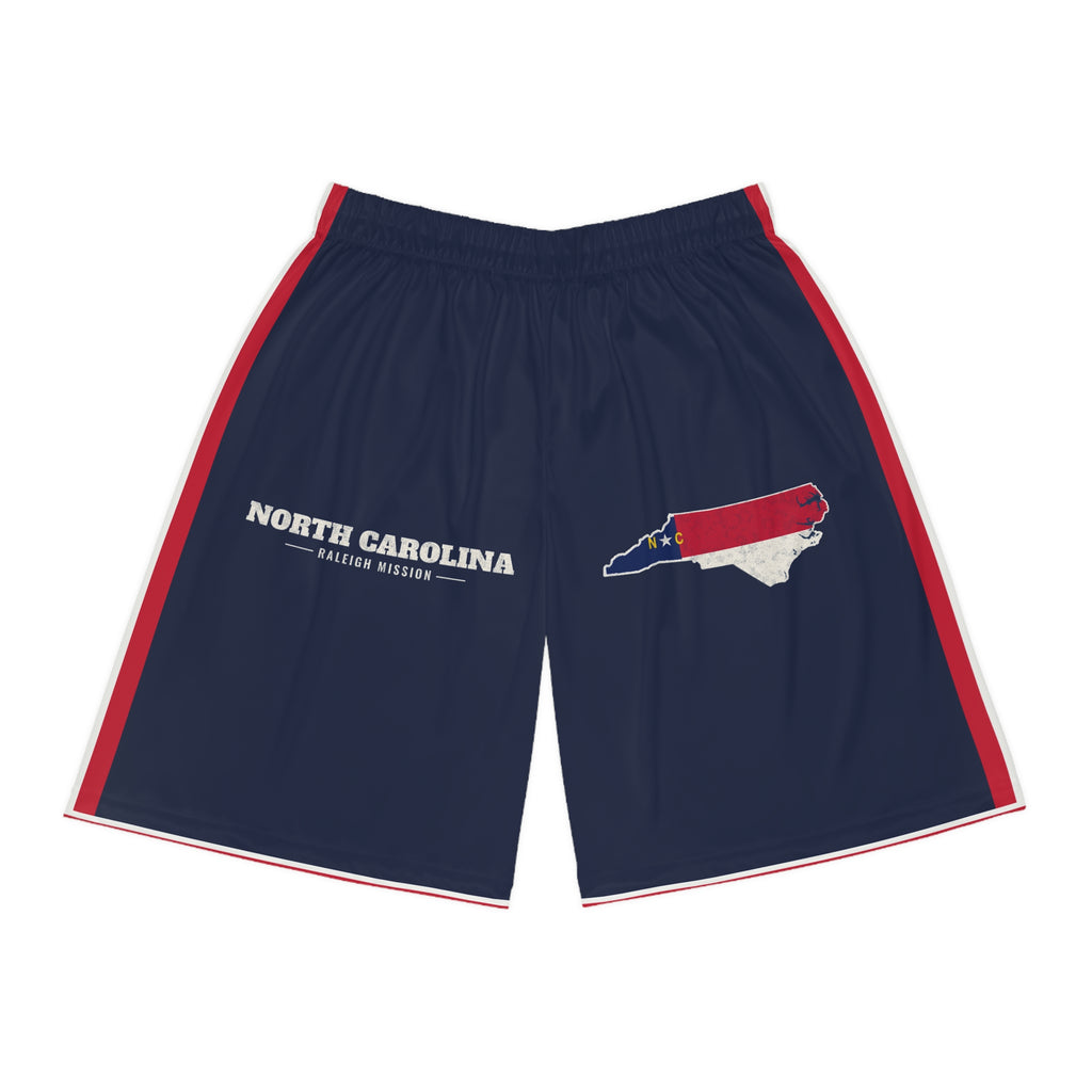 North Carolina Raleigh Mission Basketball Shorts, front view