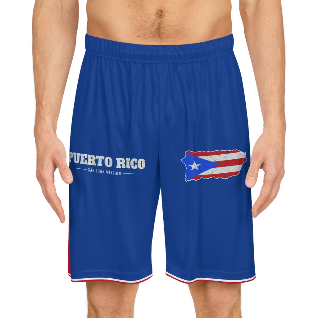 Puerto Rico San Juan Mission Basketball Shorts, worn, front view