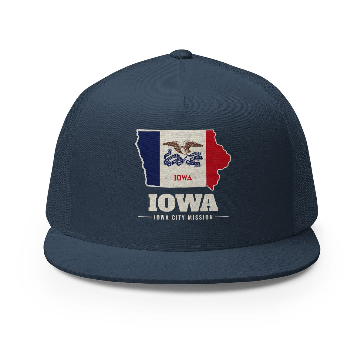 Iowa Iowa City Mission Flag Map Trucker Hat