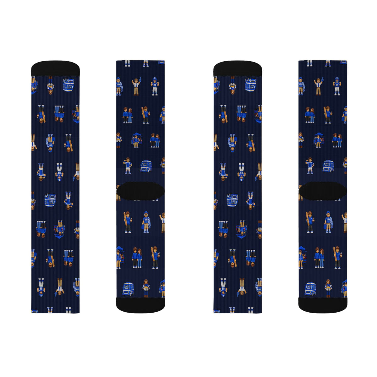 Holy War Chess Blue Fans crew socks by Weak Things view 2
