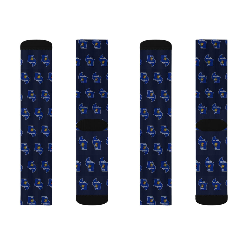 Wisconsin Mission Flag Map Socks