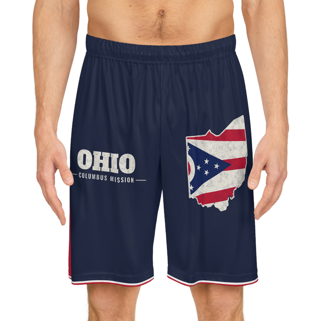 Ohio Columbus Mission Basketball Shorts, worn, front view