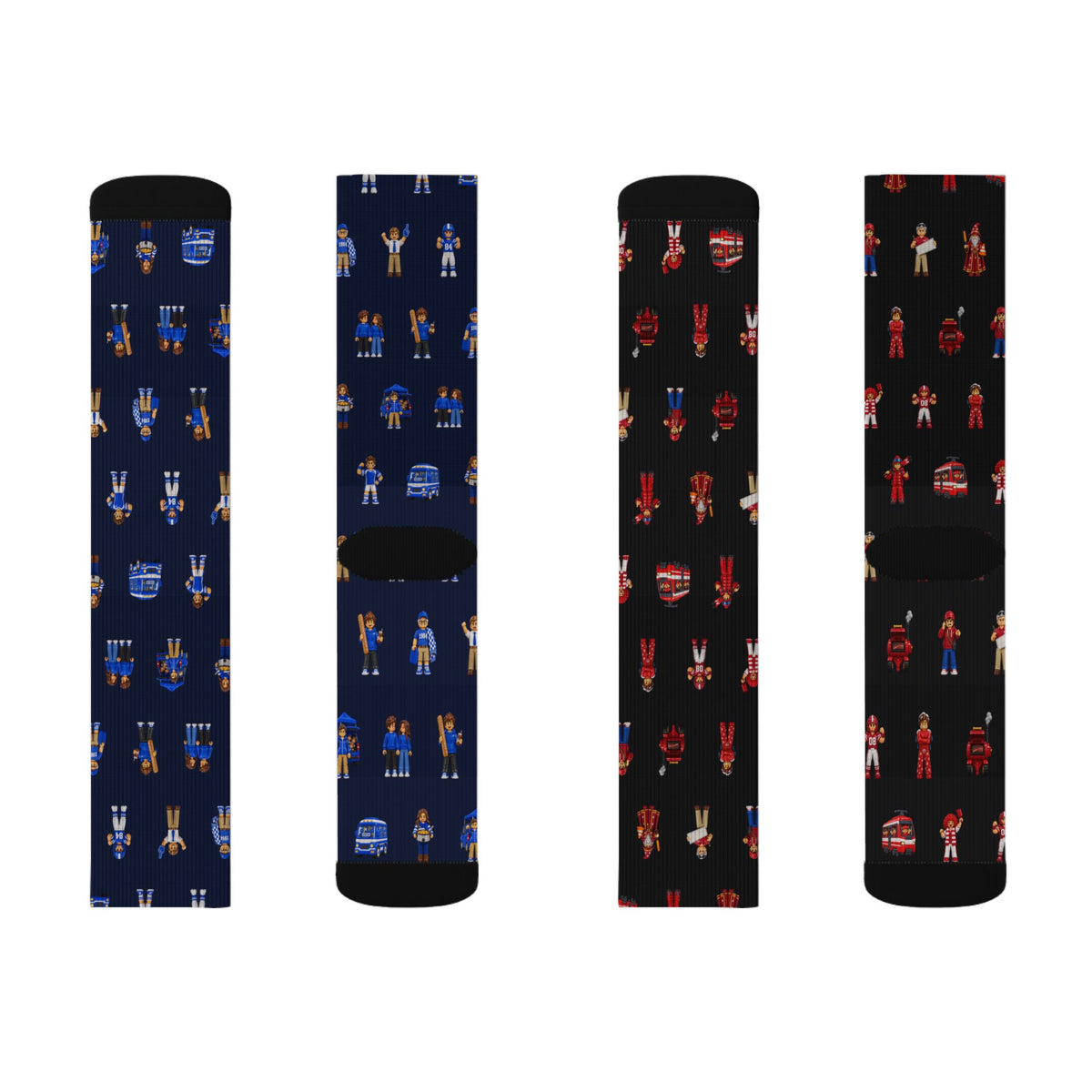 Holy War Chess House Divided crew socks by Weak Things view 2
