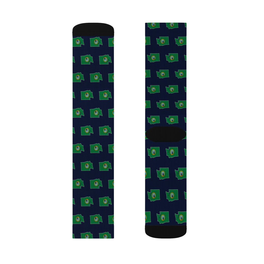 Washington Mission Flag Map Socks