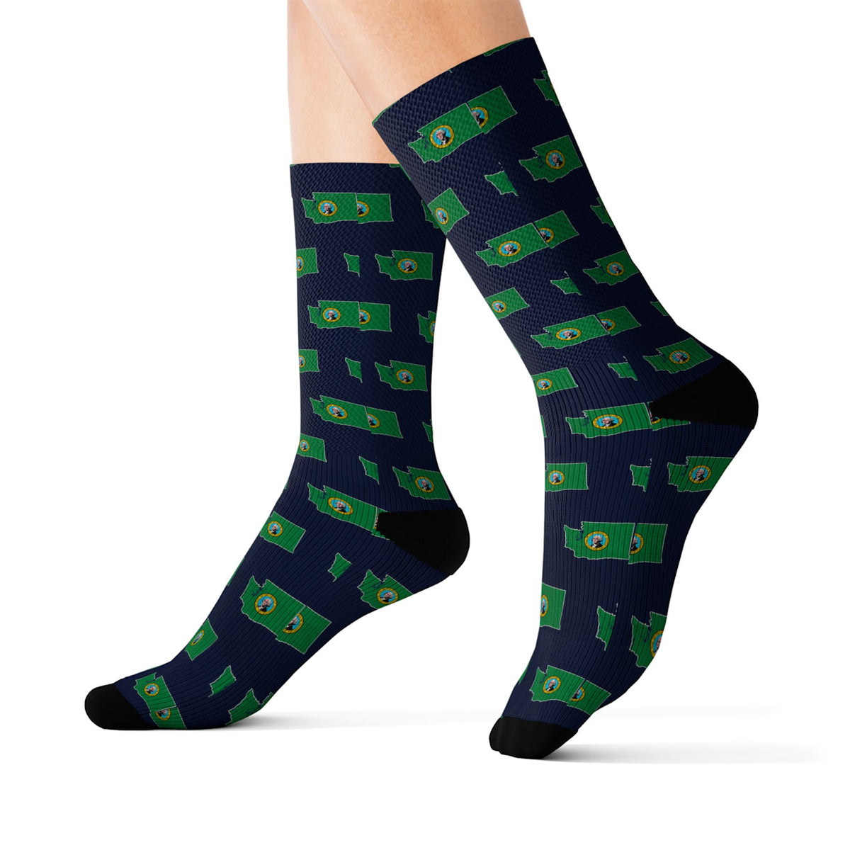 Washington Mission Flag Map Socks