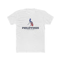 Philippines Lingayen Mission Flag Map shirt in White: colors of the Philippine flag in the outline of the Philippines with navy lettering, front view