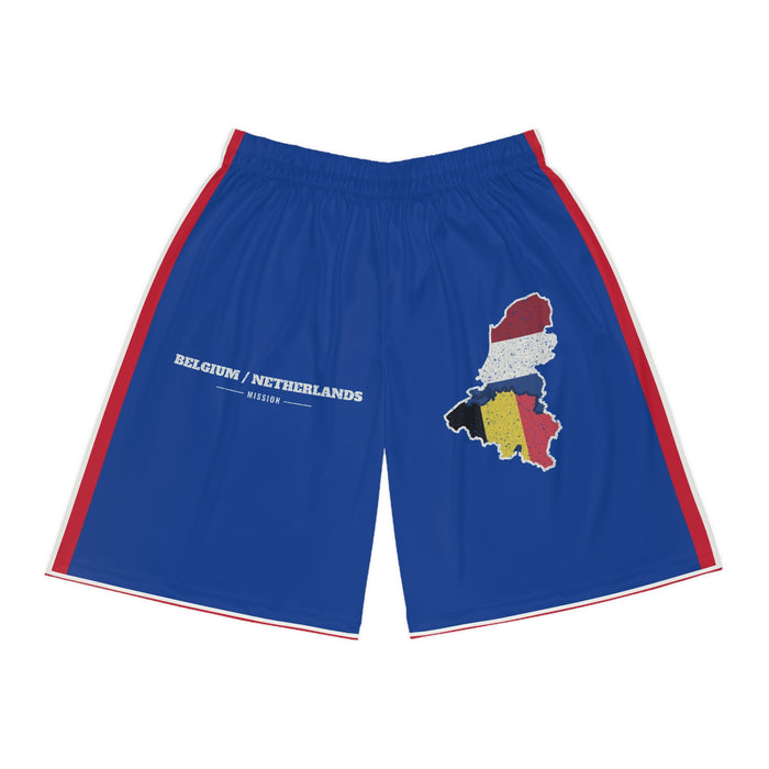 Belgium/Netherlands Mission Basketball Shorts, front view