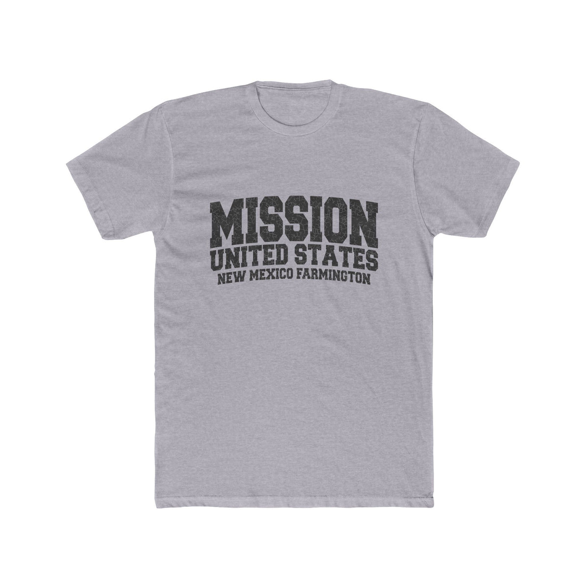 New Mexico Farmington Mission T-Shirt in Heather Grey, front view
