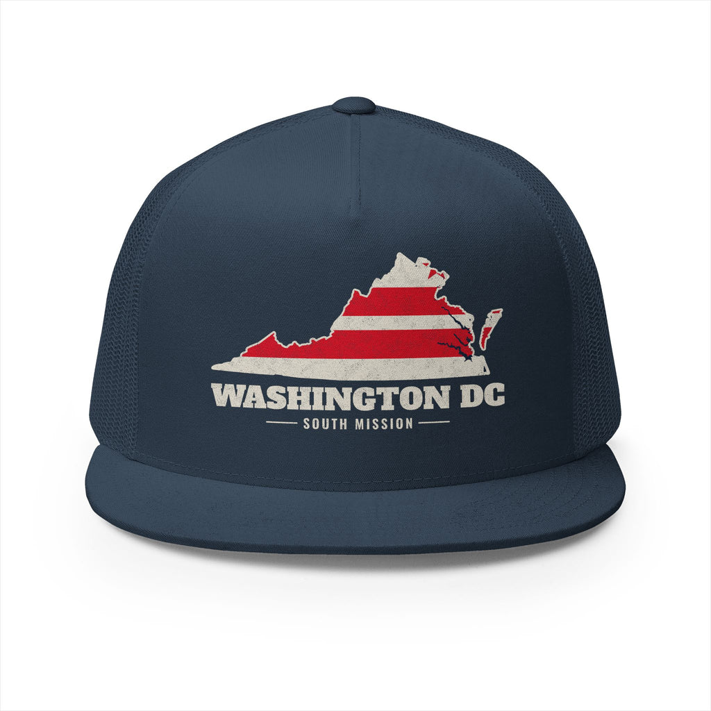 Washington DC South Mission Flag Map Trucker Hat