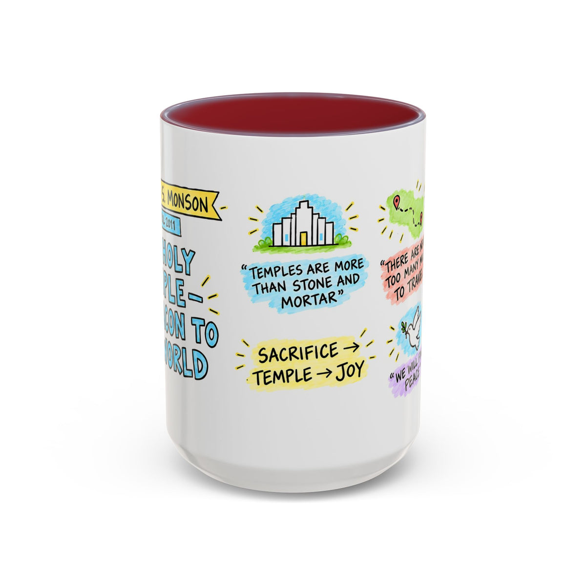The Holy Temple—a Beacon to the World Sketch Note Mug — Thomas S. Monson