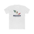 Mexico Queretaro Mission Flag Map shirt in White: flag of Mexico in the outline of Mexico with navy lettering, front view