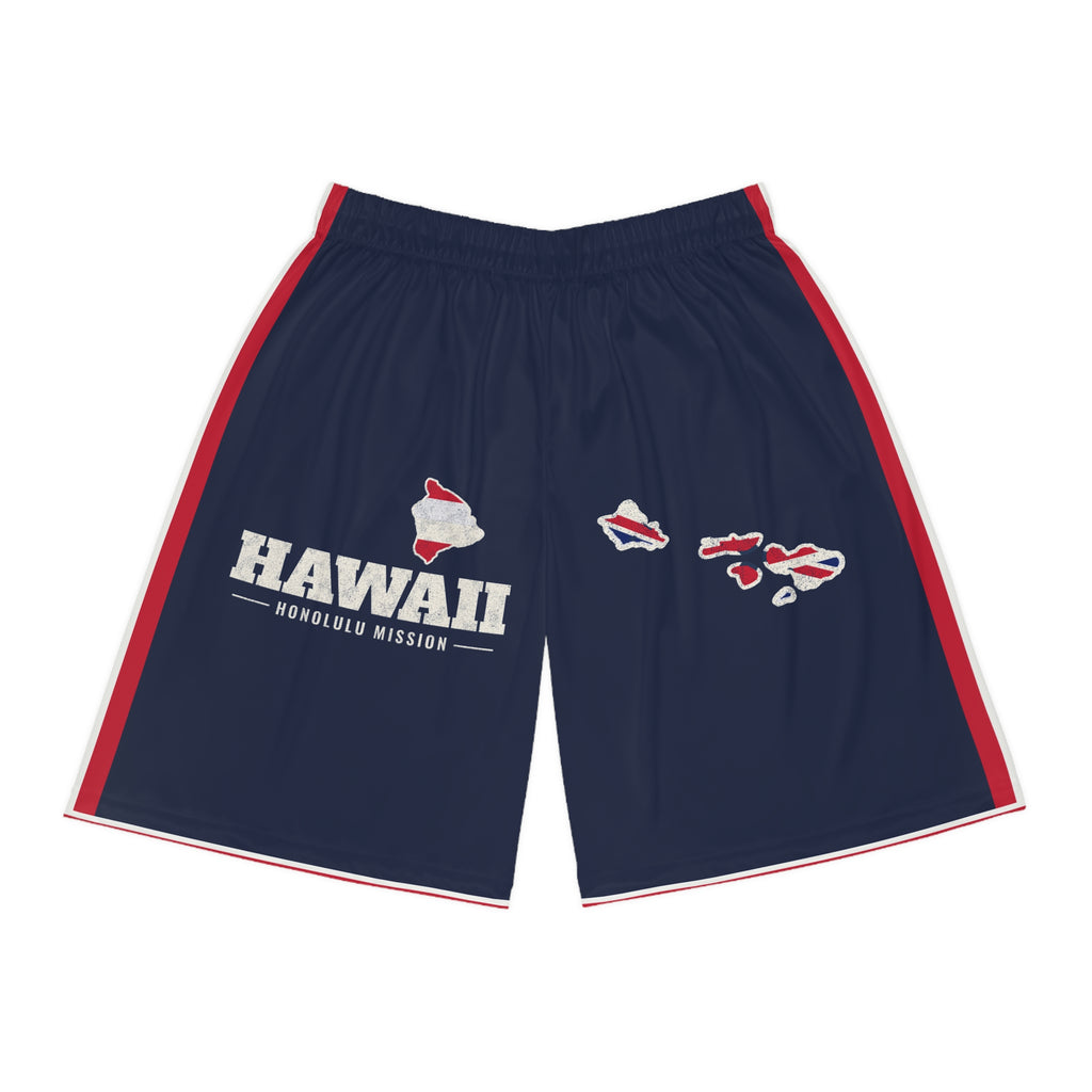 Hawaii Honolulu Mission Basketball Shorts, front view