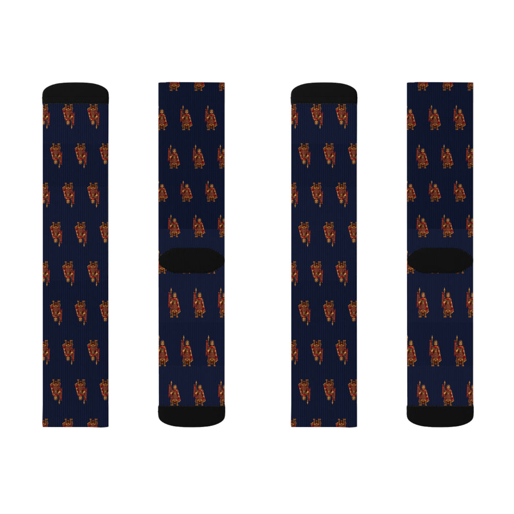 Zemnarihah Brick Chess crew socks by Weak Things view 2