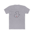 Guatemala Guatemala City Mission Heart Map shirt in Heather Grey: Guatemala outline with a red heart, front view