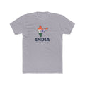 India Bengaluru Mission Flag Map shirt in Heather Grey: flag of India in the outline of India with navy lettering, front view