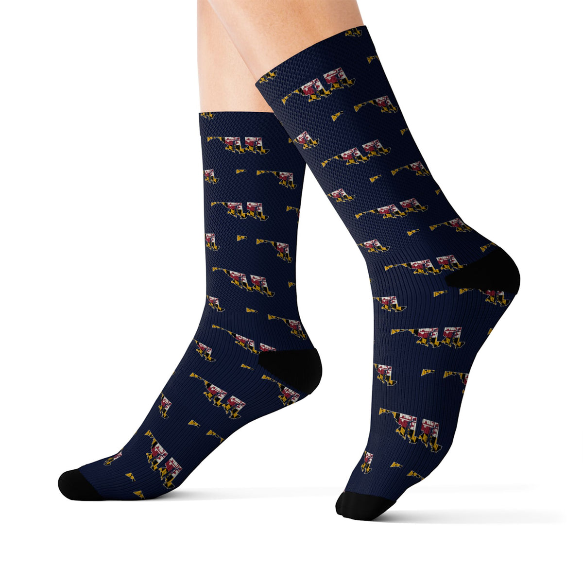 Maryland Mission Flag Map Socks