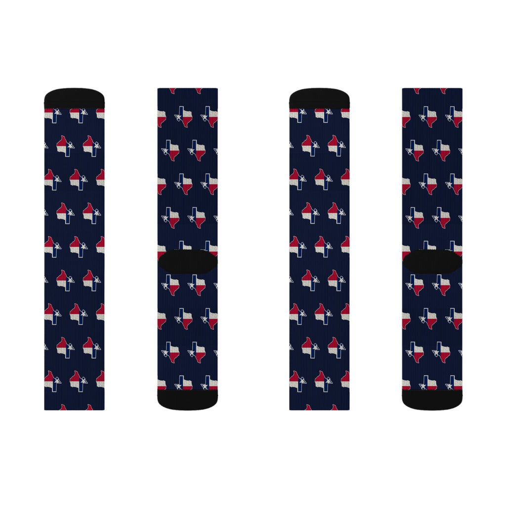 Texas Mission Flag Map Socks