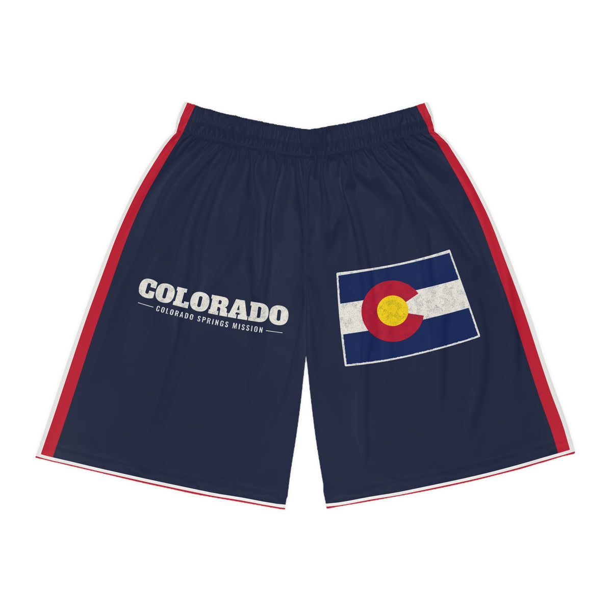 Colorado Colorado Springs Mission Basketball Shorts, front view