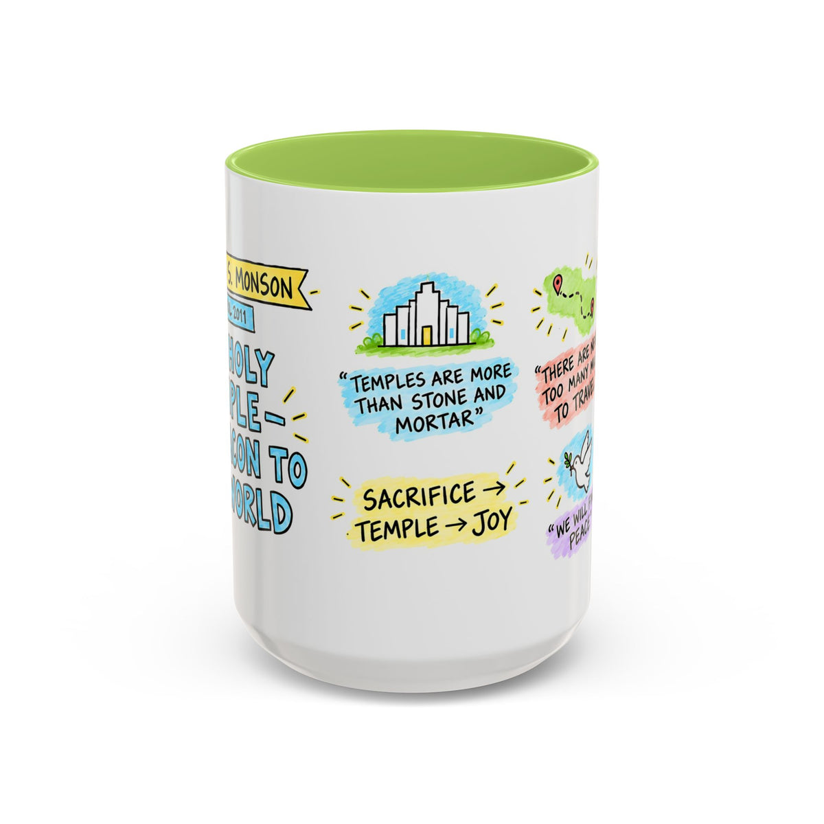 The Holy Temple—a Beacon to the World Sketch Note Mug — Thomas S. Monson