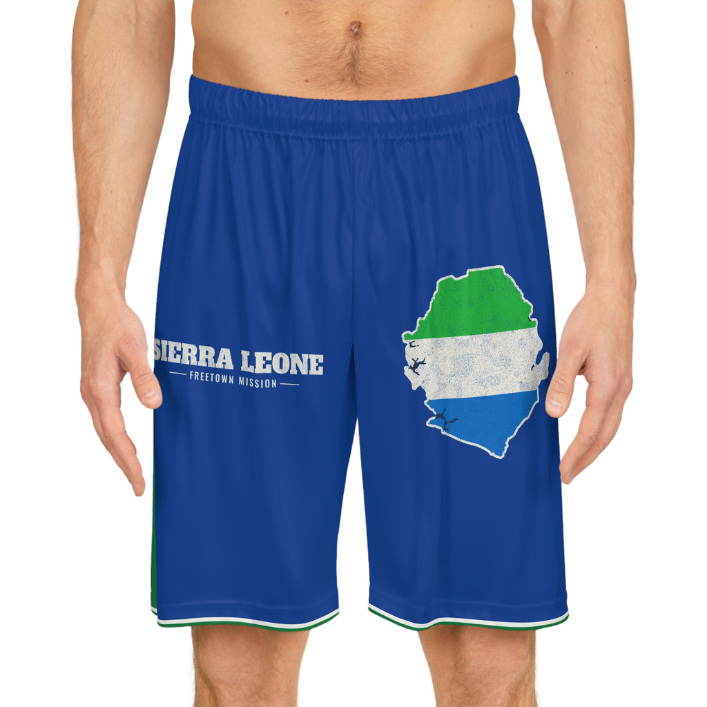 Sierra Leone Freetown Mission Basketball Shorts, worn, front view