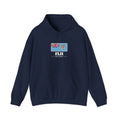 Fiji Suva Mission Flag Map Hoodie in Navy, front view with the flag map and mission name