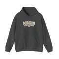 Philippines Cebu Mission Hoodie in Dark Heather, front view with the varsity mission design