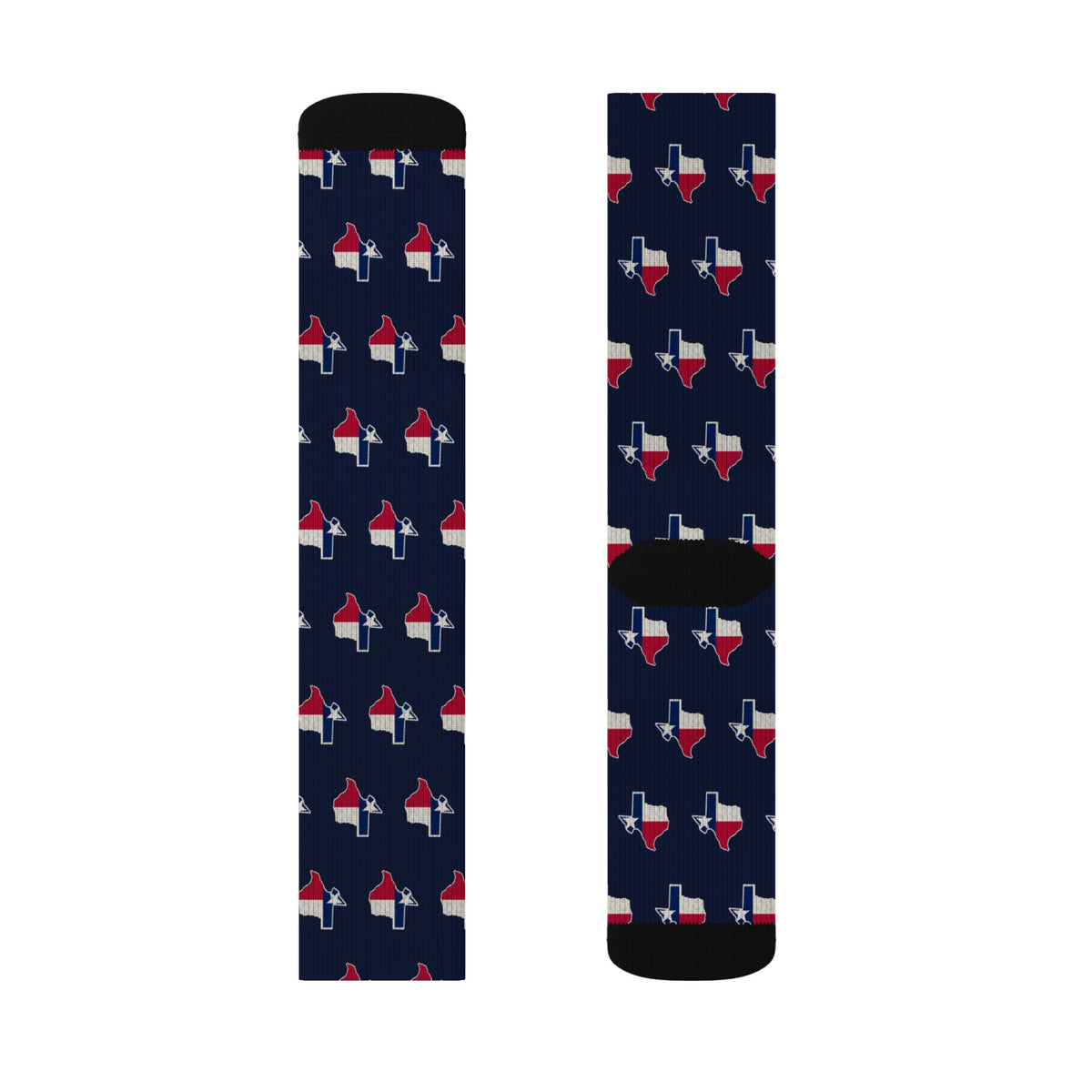 Texas Mission Flag Map Socks