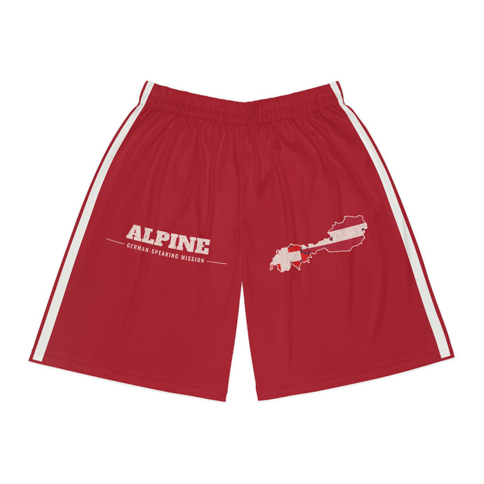 Alpine German-Speaking Mission Basketball Shorts, front view