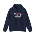 Panama Panama City Mission Flag Map Hoodie in Navy, front view with the flag map and mission name