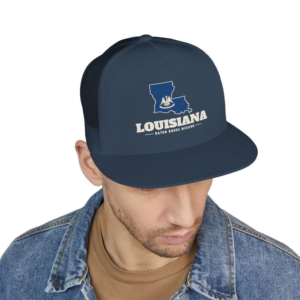 Louisiana Baton Rouge Mission Flag Map Trucker Hat