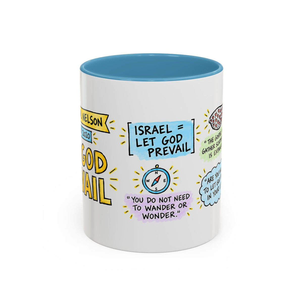 Let God Prevail Sketch Note Mug — Russell M. Nelson