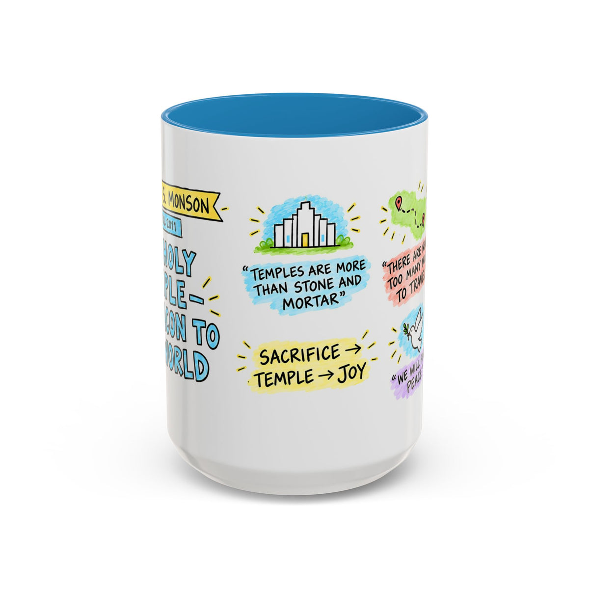 The Holy Temple—a Beacon to the World Sketch Note Mug — Thomas S. Monson