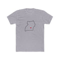 Uganda Kampala East Mission Heart Map shirt in Heather Grey: Uganda outline with a red heart, front view