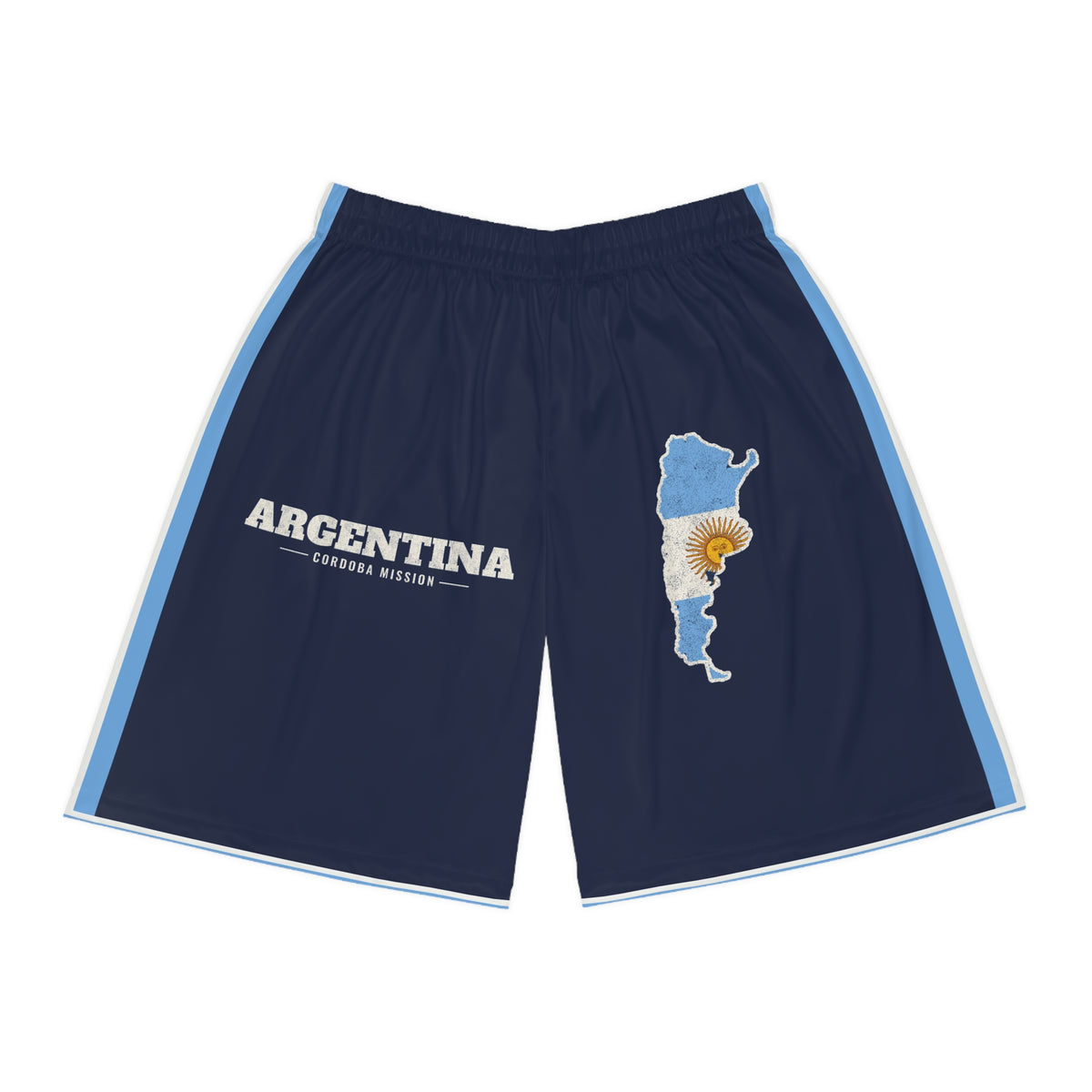 Argentina Cordoba Mission Basketball Shorts, front view