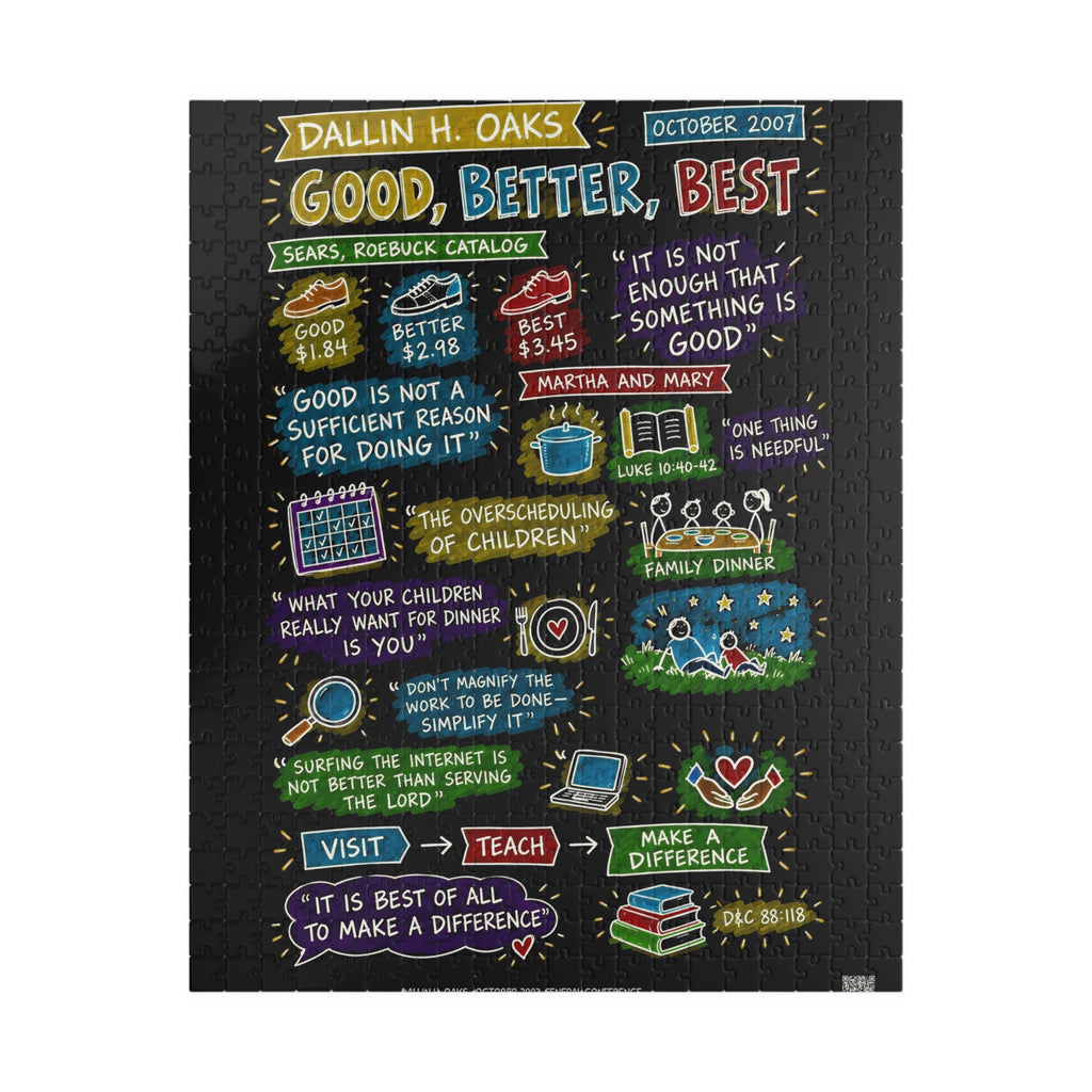 Good, Better, Best Sketch Note 520-Piece Puzzle — Dallin H. Oaks
